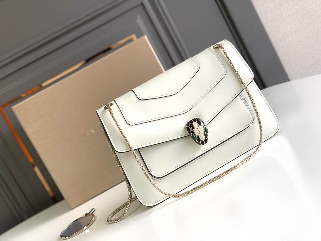 Bvlgari Serpenti Forever Medium Crossbody Bag White